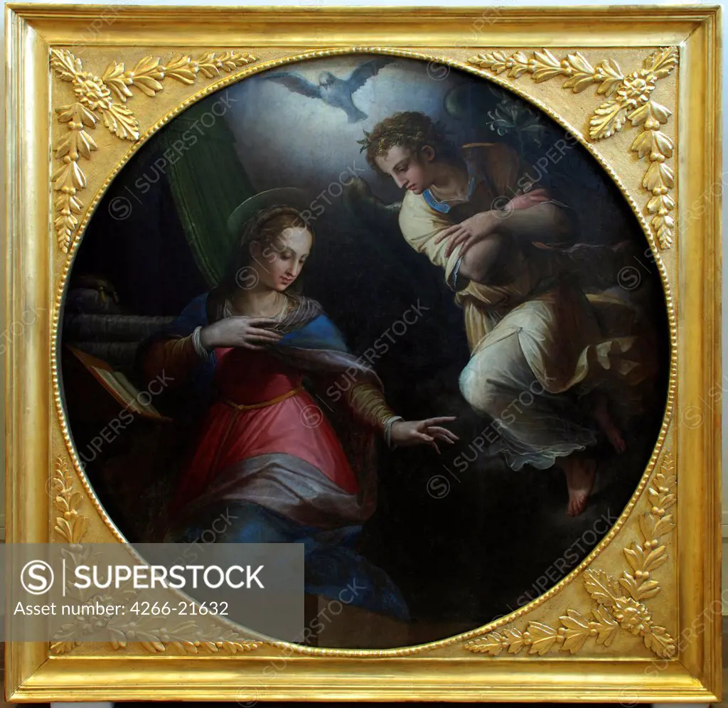 The Annunciation by Vasari, Giorgio (1511-1574)/ Mora Ferenc Muzeum, Szeged/ 1570-1571/ Italy, Florentine School/ Oil on canvas/ Mannerism/ D 157/ Bible