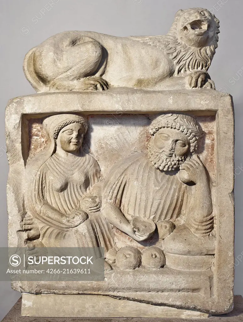 Tombstone depicting a ritual meal, Classical Antiquities  