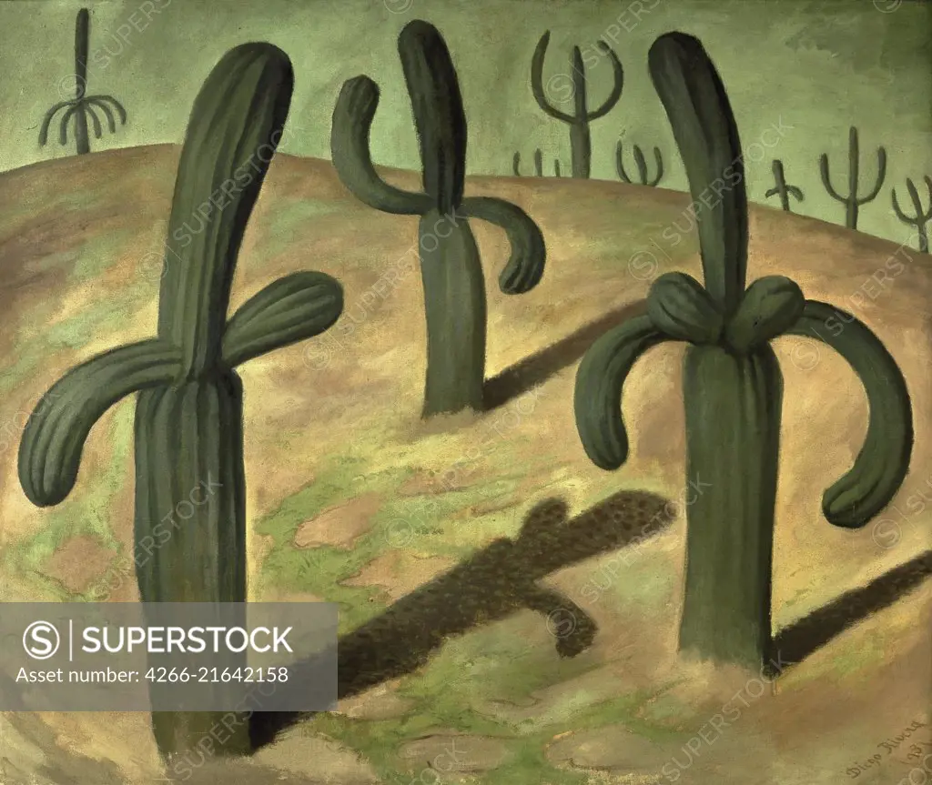 Landscape with cactus, Rivera, Diego-Maria (1866-1957)