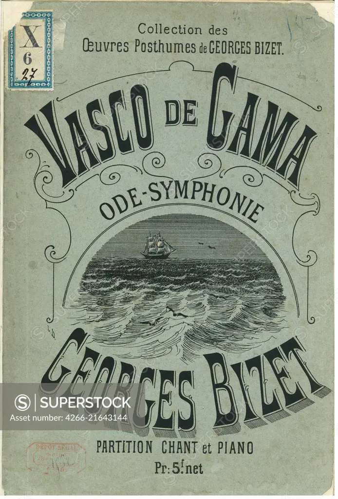 Cover of the ode-symphony Vasco de Gama by Georges Bizet, Bizet, Georges (1838-1875)