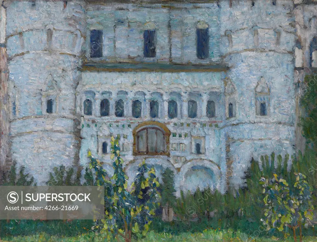 The Rostov Kremlin by Yuon, Konstantin Fyodorovich (1875-1958)/ Private Collection/ Russia/ Oil on canvas/ Russian Painting, End of 19th - Early 20th cen./ 63x81/ Architecture, Interior,Landscape