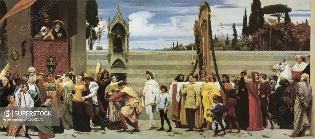 Procession by Frederic Leighton, 1st Baron Leighton, oil on canvas, 1853-1855, 1830-1896, England, London, The Royal Collection, 222x520