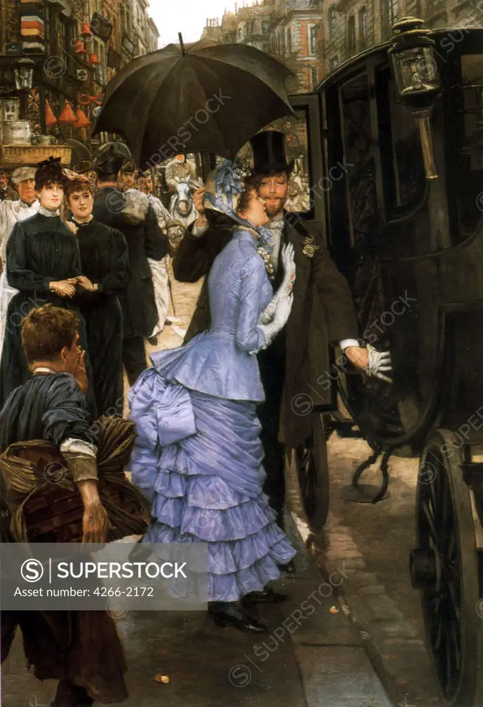 Street scene by James Tissot, oil on canvas, 1883-1885, 1836-1902, Leeds Museums and Galleries, 144, 8x101