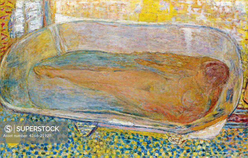 Big Bathtub (Nude) by Bonnard, Pierre (1867-1947)/ Private Collection/ 1937-1939/ France/ Oil on canvas/ Nabis/ 94x144/ Genre,Nude painting
