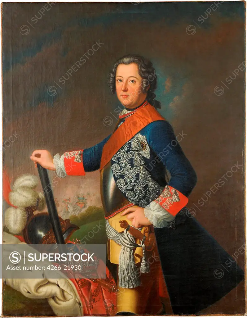 Frederick II of Prussia by Matthieu, David (1697-1756)/ Military History Museum Dresden/ 1743/ Germany/ Oil on canvas/ Rococo/ Portrait