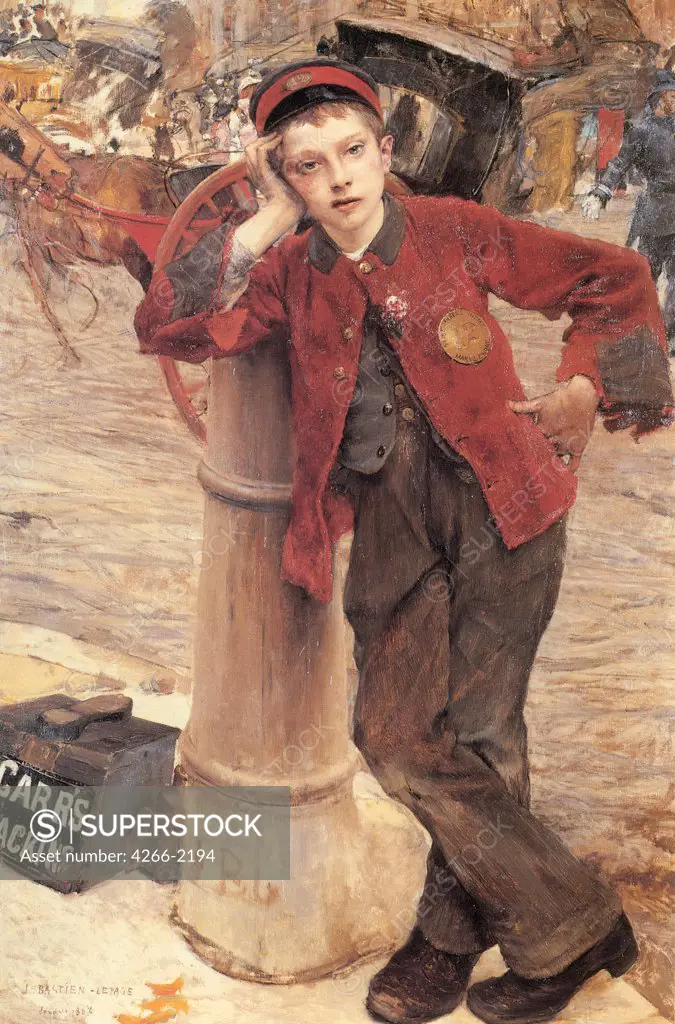 Boy by Jules Bastien-Lepage, oil on canvas, 1882, 1848-1884, Paris, Musee des Arts Decoratifs, 132, 5x89, 5