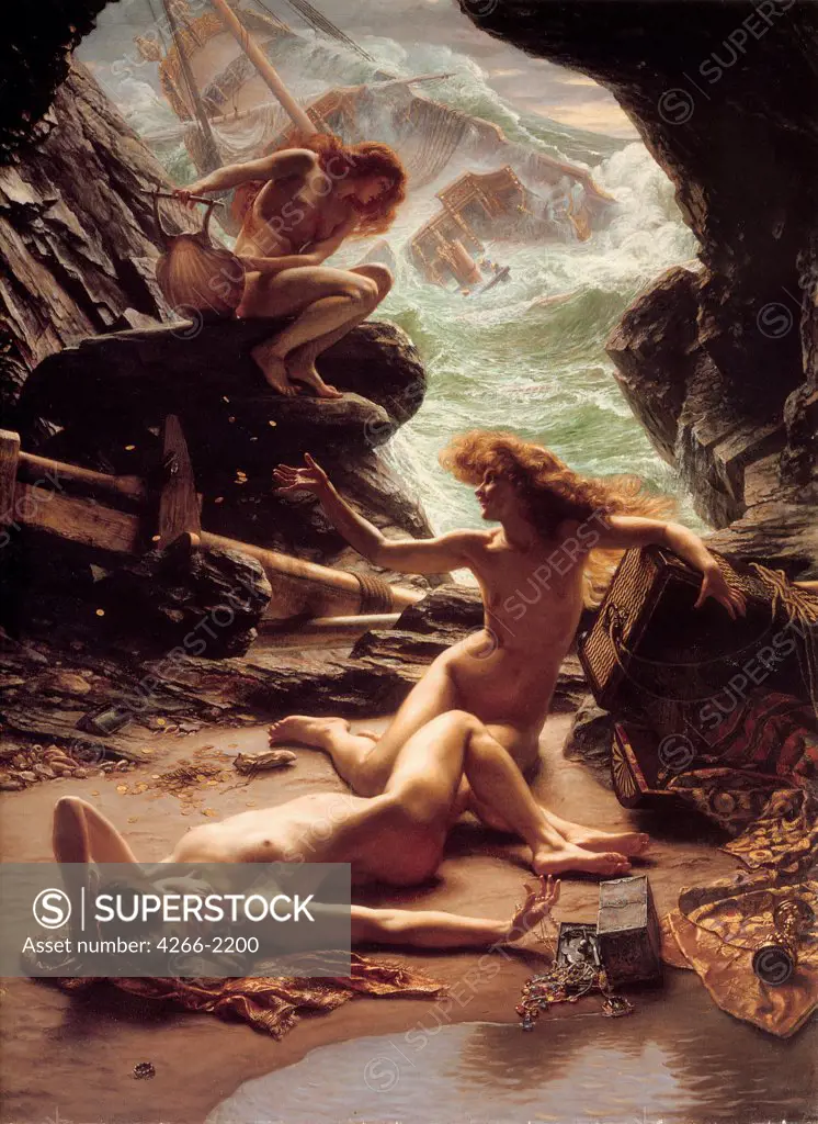 Nereids by Edward John Poynter, oil on canvas, 1903, 1836-1919, private collection, 145, 9x110