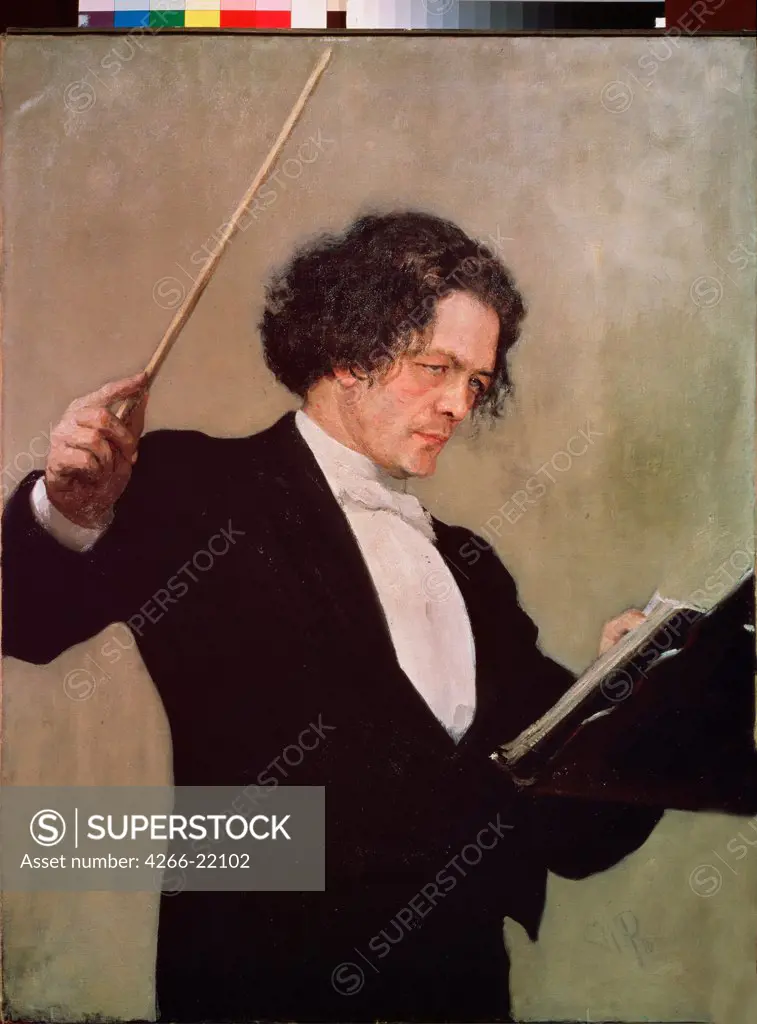 Portrait of the composer Anton Rubinstein (1829-1894) by Repin, Ilya Yefimovich (1844-1930)/ State Russian Museum, St. Petersburg/ 1887/ Russia/ Oil on canvas/ Russian Painting of 19th cen./ 110x85/ Music, Dance,Portrait