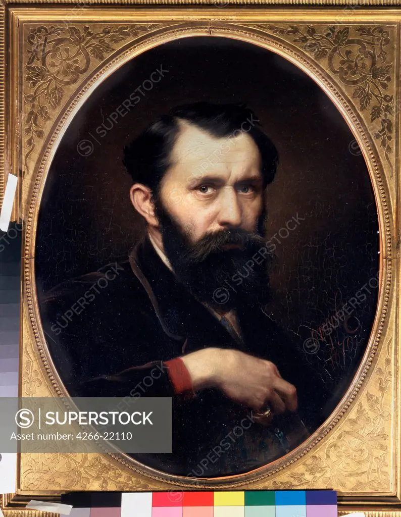 Self-portrait by Perov, Vasili Grigoryevich (1834-1882)/ State Tretyakov Gallery, Moscow/ 1870/ Russia/ Oil on canvas/ Russian Painting of 19th cen./ 59,7x46/ Portrait