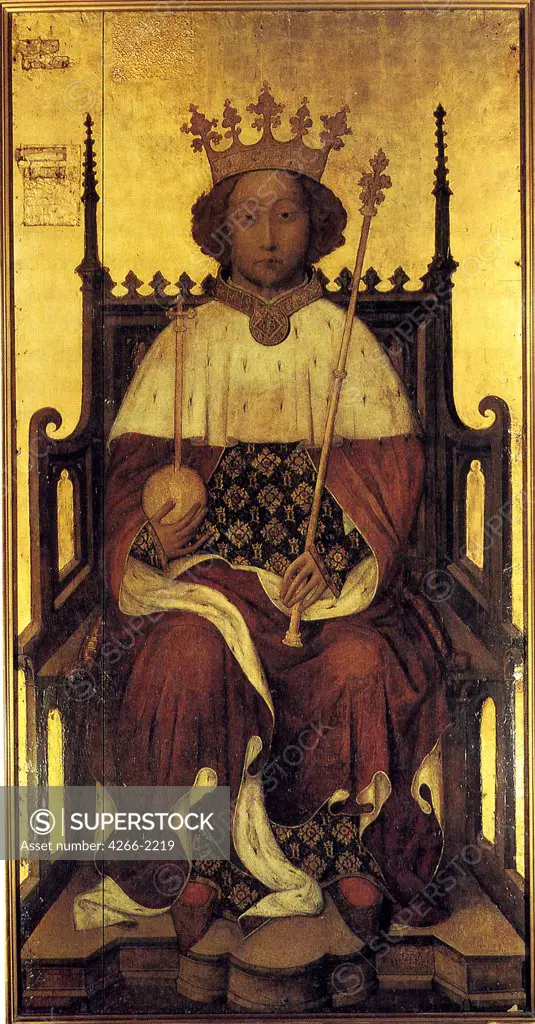 King Richard II by unknown painter, tempera on panel, circa 1390, England, London, Westminster Abbey