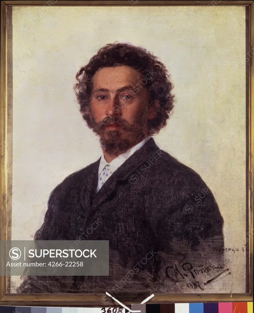 Self-portrait by Repin, Ilya Yefimovich (1844-1930)/ State Tretyakov Gallery, Moscow/ 1887/ Russia/ Oil on canvas/ Russian Painting of 19th cen./ 75x62,2/ Portrait