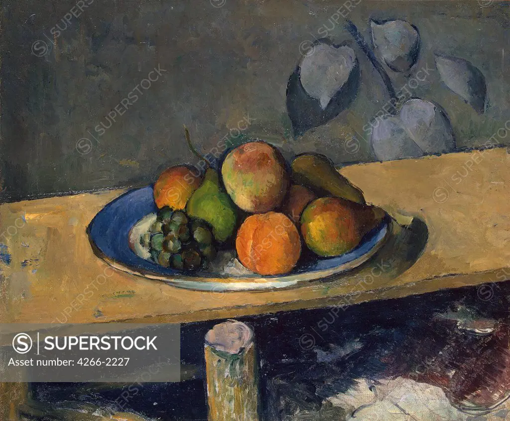 Still life with apples by Paul Cezanne, oil on canvas, 1879-1880, 1839-1906, Russia, St Petersburg, State Hermitage, 38, 5x46, 5