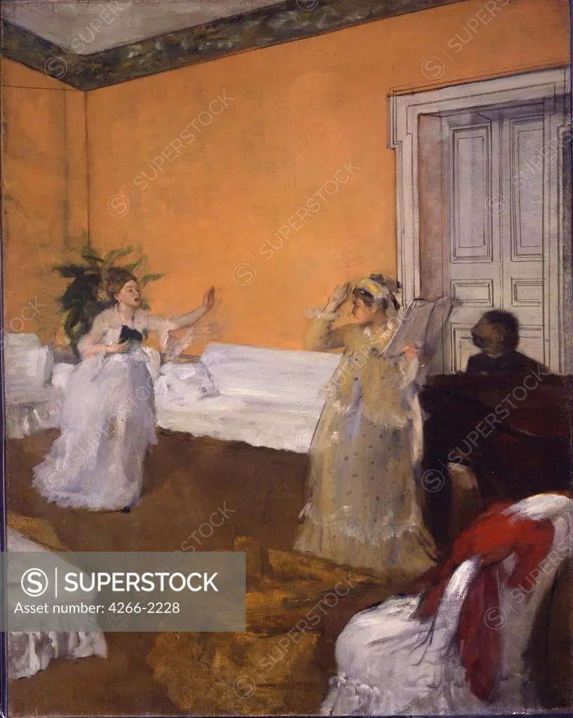 Singers and piano player by Edgar Degas, oil on canvas, 1872-1873, 1834-1917, USA, Washington, Dumbarton Oaks Research Library and Collection,