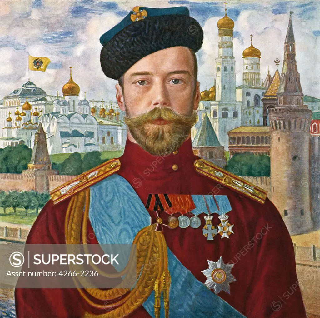Portrait of Emperor Nicholas II by Boris Michaylovich Kustodiev, oil on canvas, 1915, 1878-1927, Russia, St Petersburg, State Russian Museum