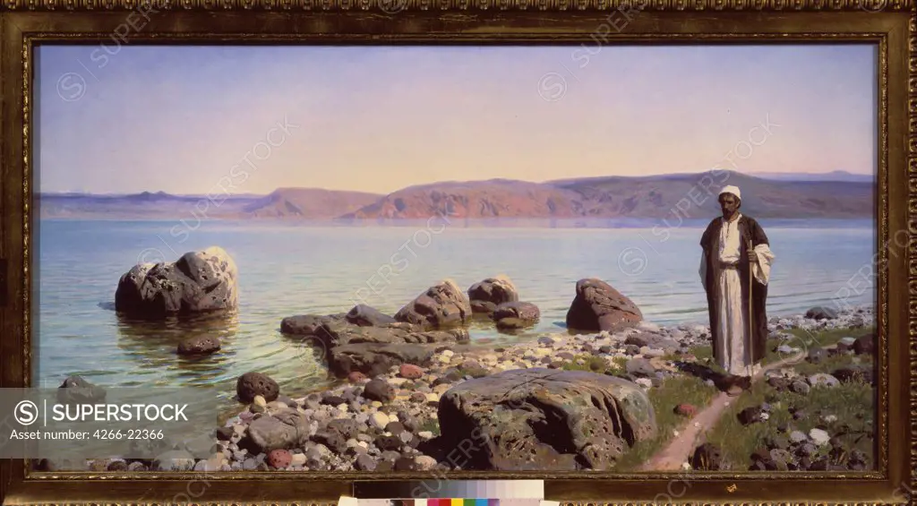Jesus at the Sea of Galilee by Polenov, Vasili Dmitrievich (1844-1927)/ State Tretyakov Gallery, Moscow/ 1888/ Russia/ Oil on canvas/ Russian Painting of 19th cen./ 79x158/ Bible