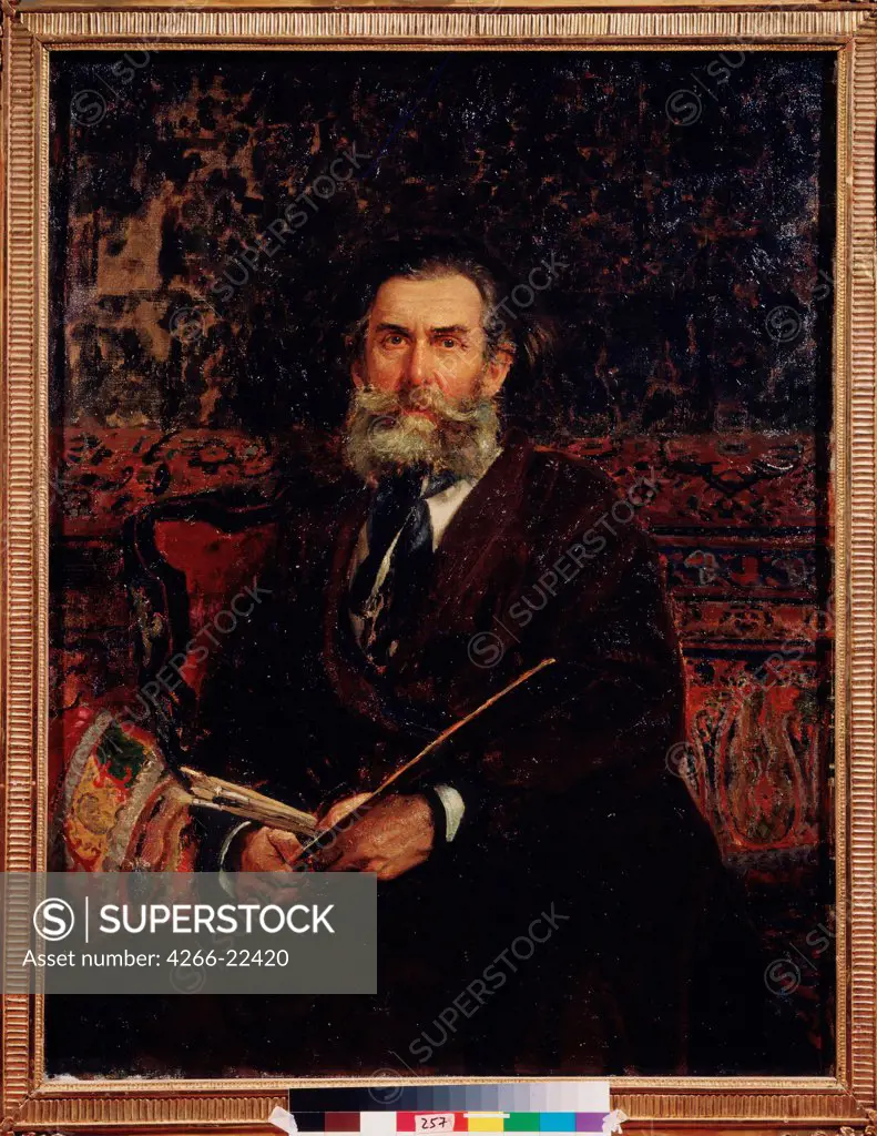 Portrait of the artist Alexei Bogolyubov (1824-1896) by Repin, Ilya Yefimovich (1844-1930)/ State A. Radishchev Art Museum, Saratov/ 1876/ Russia/ Oil on canvas/ Russian Painting of 19th cen./ 117x90/ Portrait