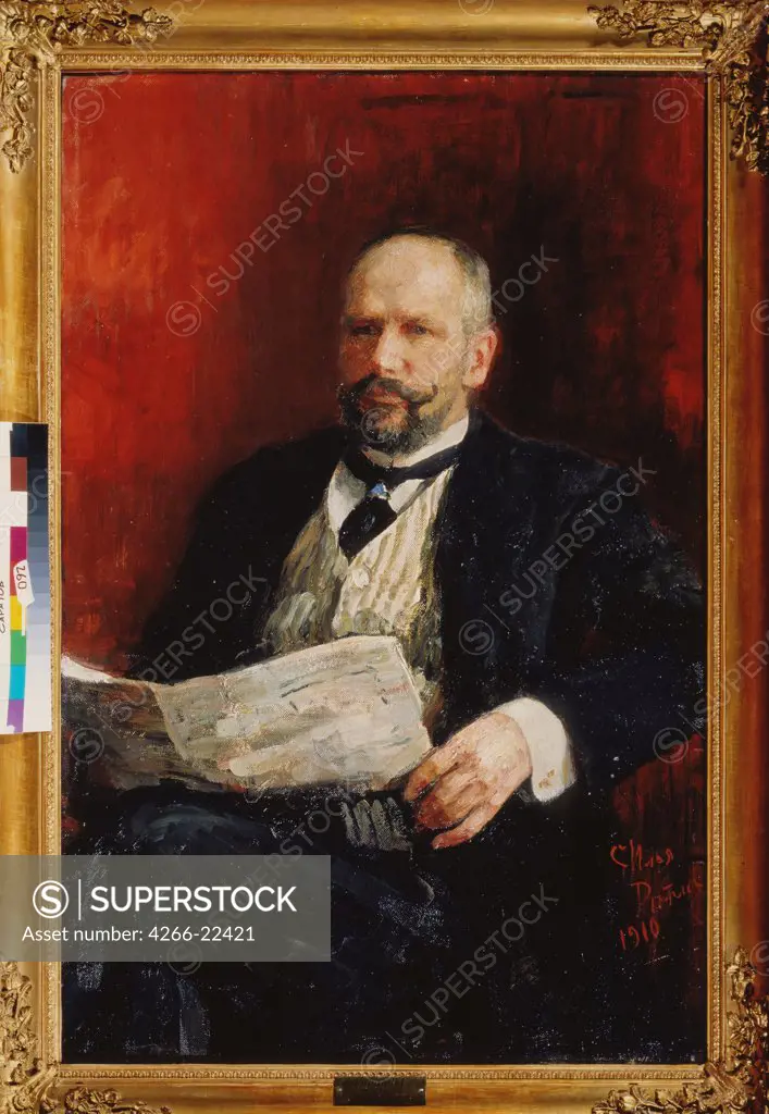 Portrait of the Prime minister Pyotr A. Stolypin (1862-1911) by Repin, Ilya Yefimovich (1844-1930)/ State A. Radishchev Art Museum, Saratov/ 1910/ Russia/ Oil on canvas/ Russian Painting, End of 19th - Early 20th cen./ 116x76/ Portrait
