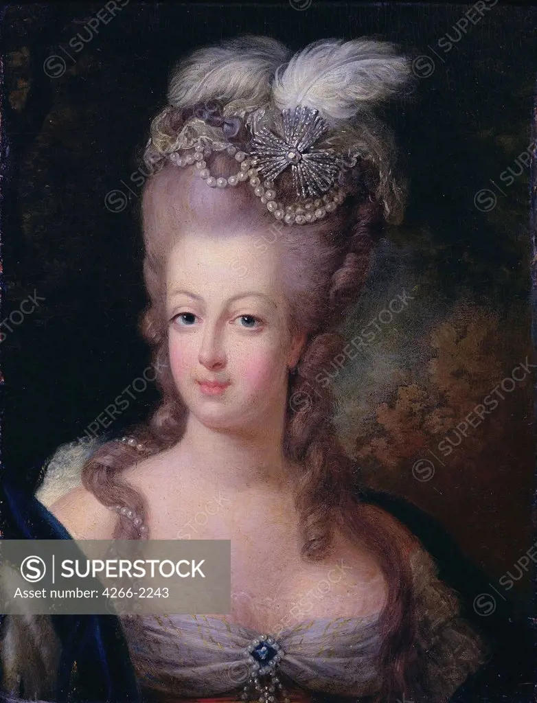 Portrait of Marie-Antoinette by Jean-Baptiste Andre Gautier Dagoty, oil on canvas, 1775, 1740-1786, France, Saint-Quentin, Musee Antoine Lecuyer
