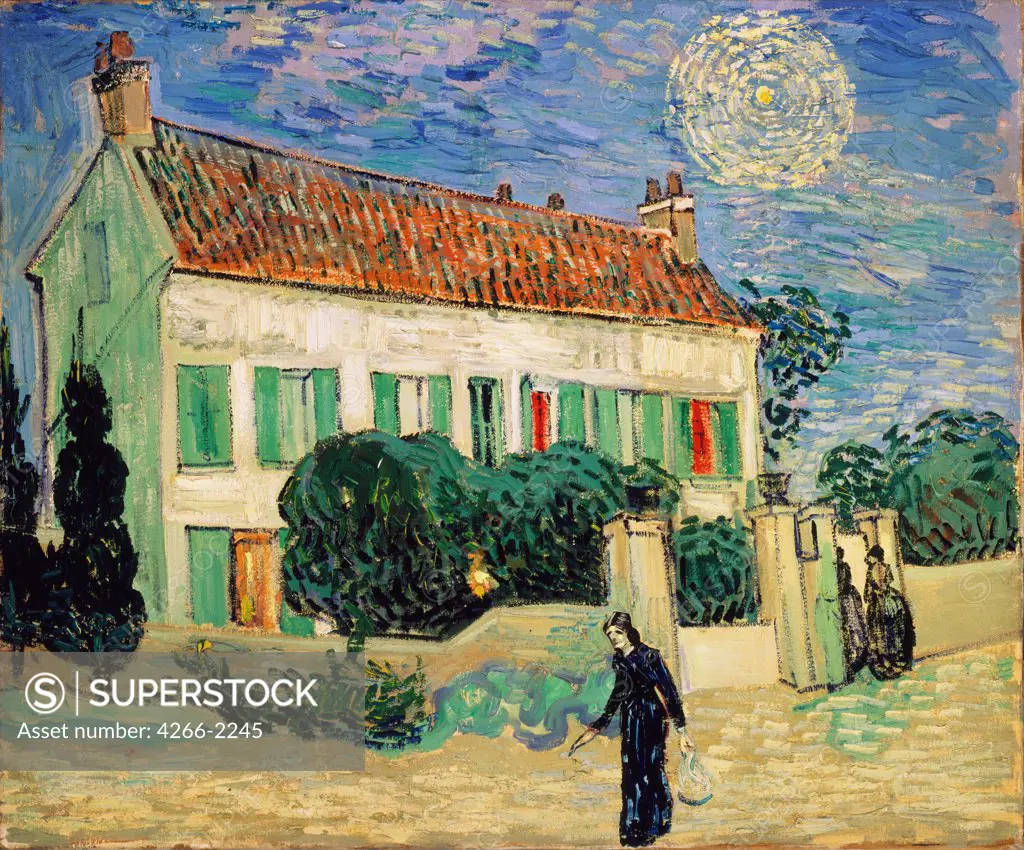House exterior by Vincent van Gogh, oil on canvas, 1890, 1853-1890, Russia, St Petersburg, State Hermitage, 59x72, 5