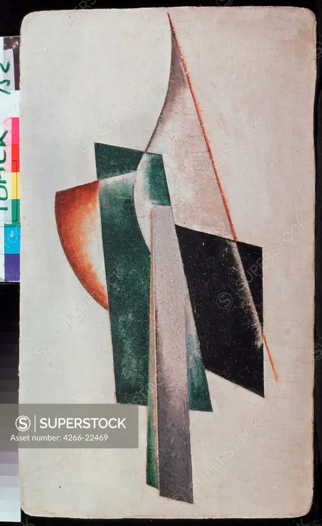 Composition by Rodchenko, Alexander Mikhailovich (1891-1956)/ State Art Museum, Tomsk/ 1920/ Russia/ Oil on wood/ Russian avant-garde/ 41,5x24,5/ Abstract Art