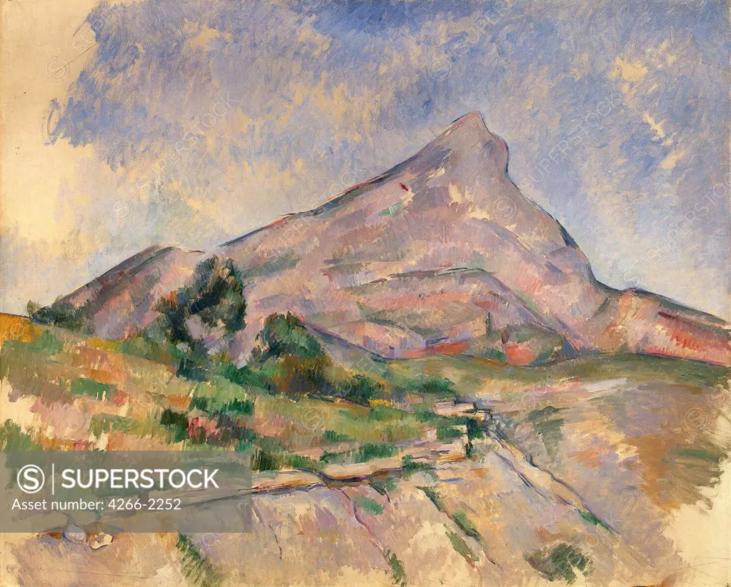 Mount Sainte-Victoire by Paul Cezanne, Oil on canvas, 1897-1898, 1839-1906, Russia, St. Petersburg, State Hermitage
