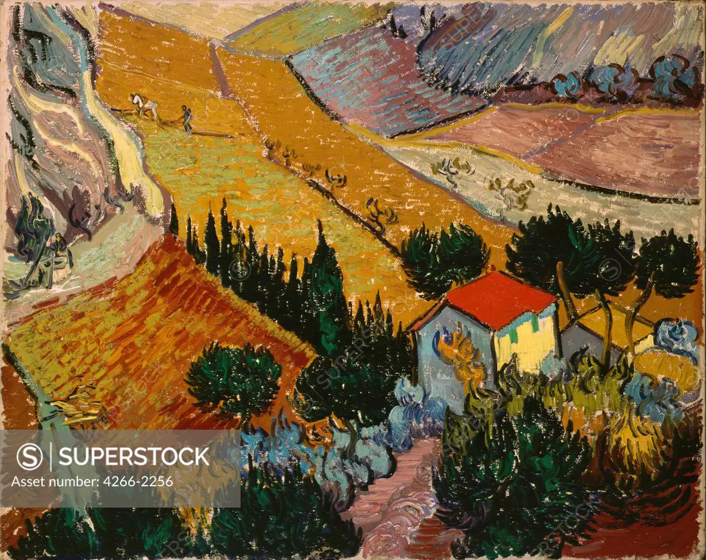 Landscape by Vincent van Gogh, Oil on canvas, 1889, 1853-1890, Russia, St. Petersburg, State Hermitage, 33x41, 4