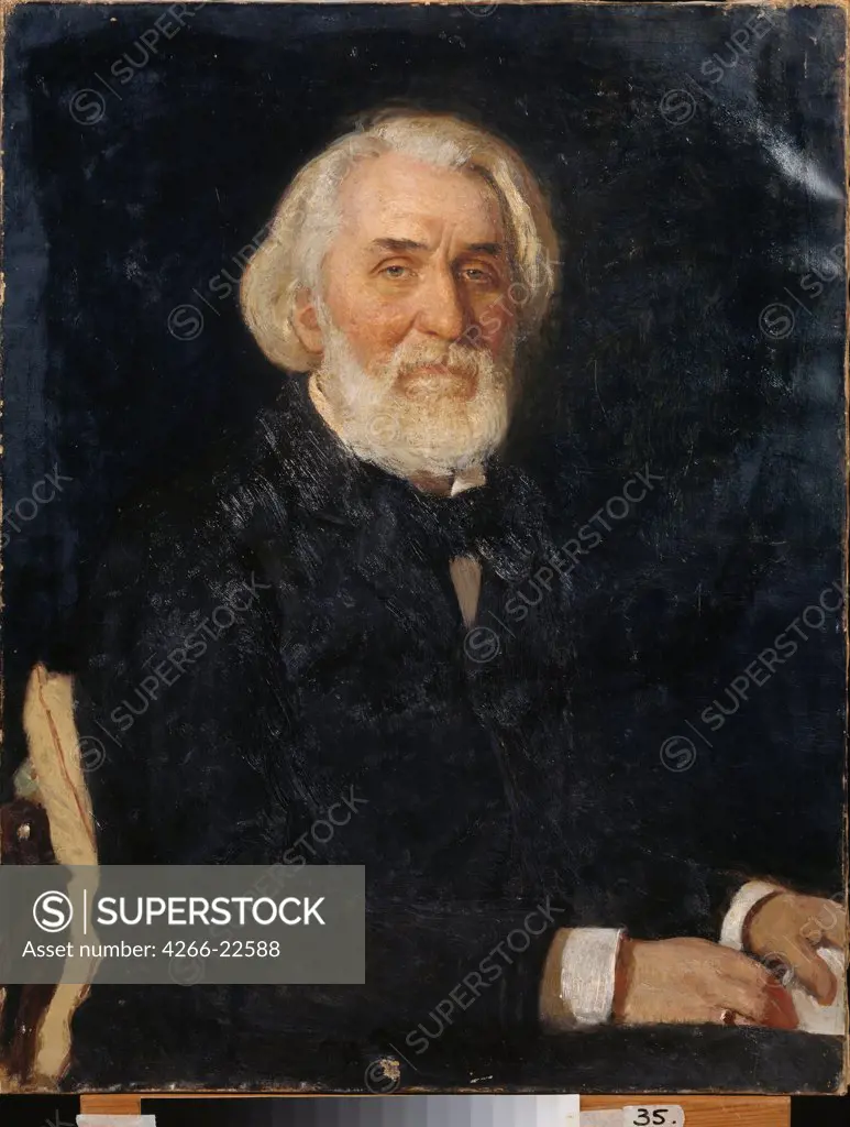 Portrait of the author Ivan S. Turgenev (1818-1883) by Repin, Ilya Yefimovich (1844-1930)/ M. Kroshitsky Art Museum, Sevastopol/ 1879/ Russia/ Oil on canvas/ Russian Painting of 19th cen./ 89x68/ Portrait