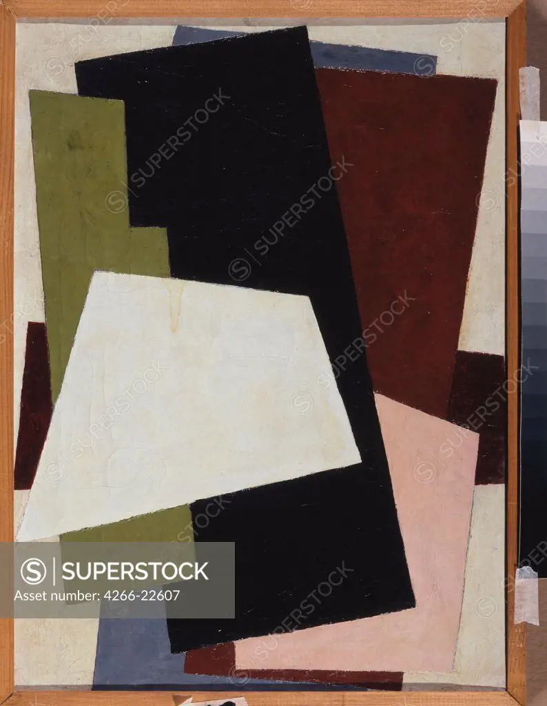 Painting Architectonics by Popova, Lyubov Sergeyevna (1889-1924)/ State V. Surikov Art Museum, Krasnoyarsk/ 1917/ Russia/ Oil on canvas/ Russian avant-garde/ 53,5x40/ Abstract Art