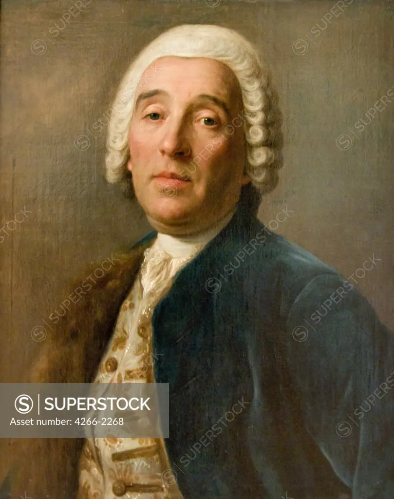 Portrait of man by Pietro Antonio Rotari, Oil on canvas, 1707-1762, Russia, St. Petersburg, State Russian Museum, 56x47