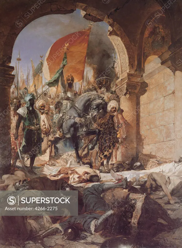 War scene by Jean-Joseph Benjamin-Constant, Oil on canvas, 1876, 1845-1902, France, Toulouse, Musee des Augustins