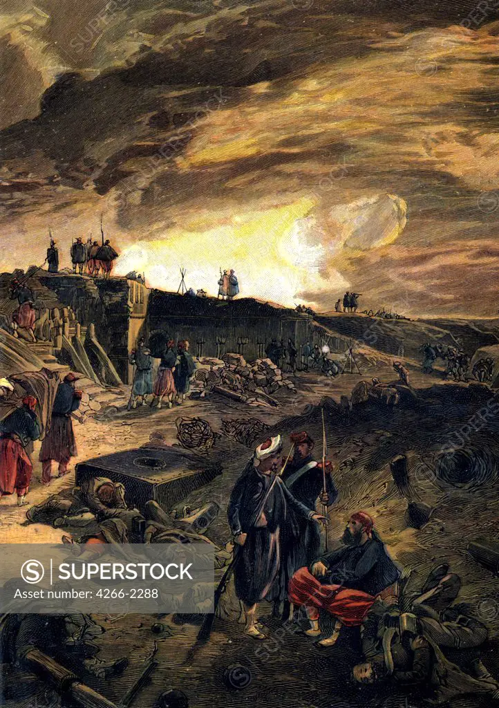 Siege Of Sevastopol by William Simpson, Color woodcut, 1855, 1832-1898, Russia, Sevastopol, State Museum of the Defence of Sevastopol,