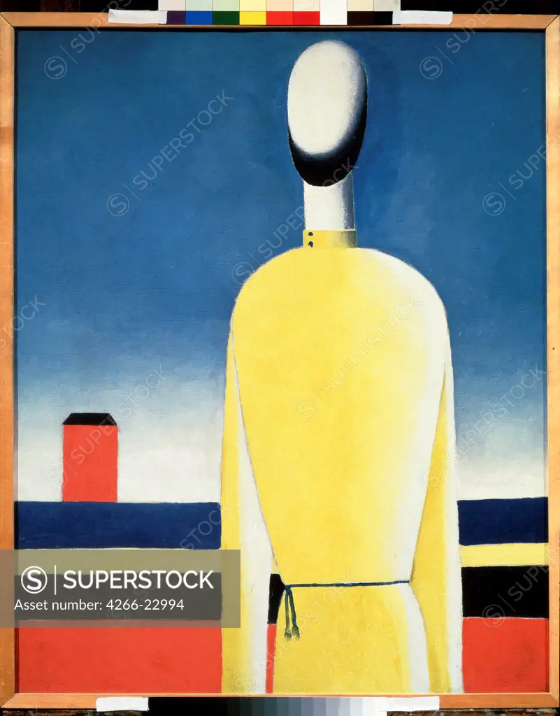 Complicated Premonition (Torso in a Yellow Shirt) by Malevich, Kasimir Severinovich (1878-1935)/ State Russian Museum, St. Petersburg/ 1928-1932/ Russia/ Oil on canvas/ Russian avant-garde/ 99x79/ Genre