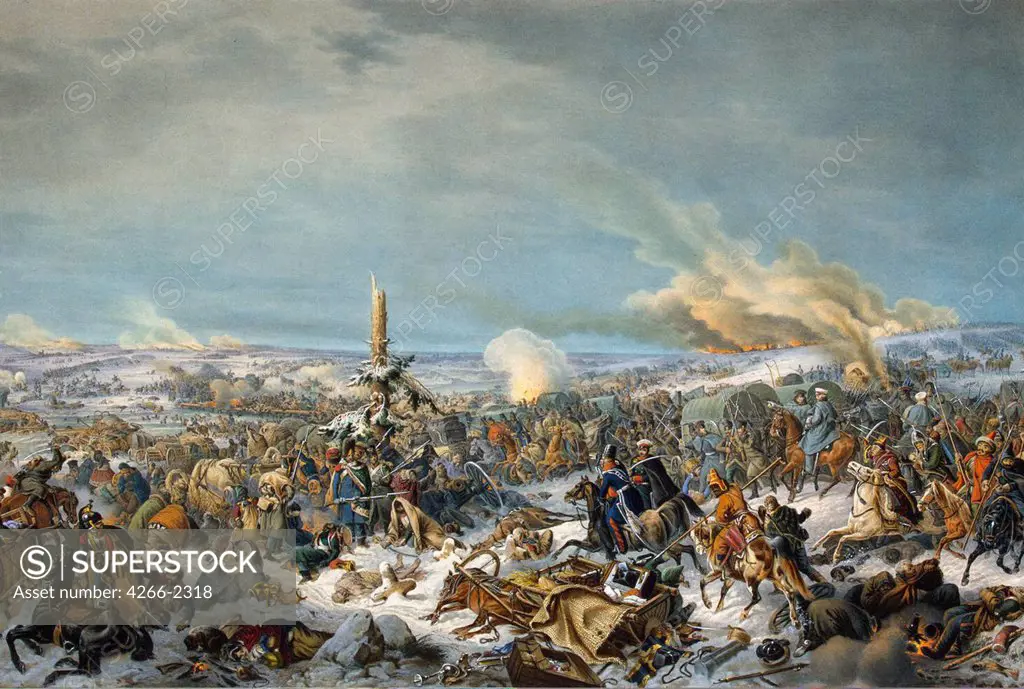 Napoleon's invasion of Russia by Peter von Hess, oil on canvas, 1844, 1792-1871, Russia, St. Petersburg, State Hermitage, 224x355