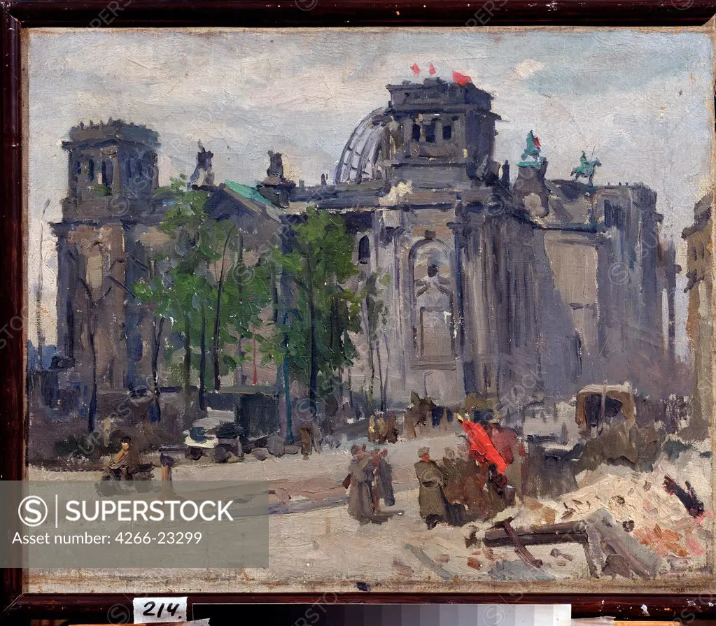 Reichstag. 1945 by Kitayka, Konstantin Demyanovich (1914-1962)/ State Art Museum, Stavropol/ 1945/ Russia/ Oil on canvas/ Soviet Art/ 5666/ History