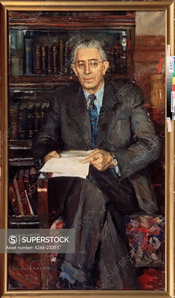 Portrait of the author Boris Lavrenev (1891-1959) by Nalbandian, Dmitri Arkadyevich (1906-1989)/ Regional Art Gallery, Taganrog/ 1954/ Russia/ Oil on canvas/ Soviet Art/ 160x90,5/ Portrait