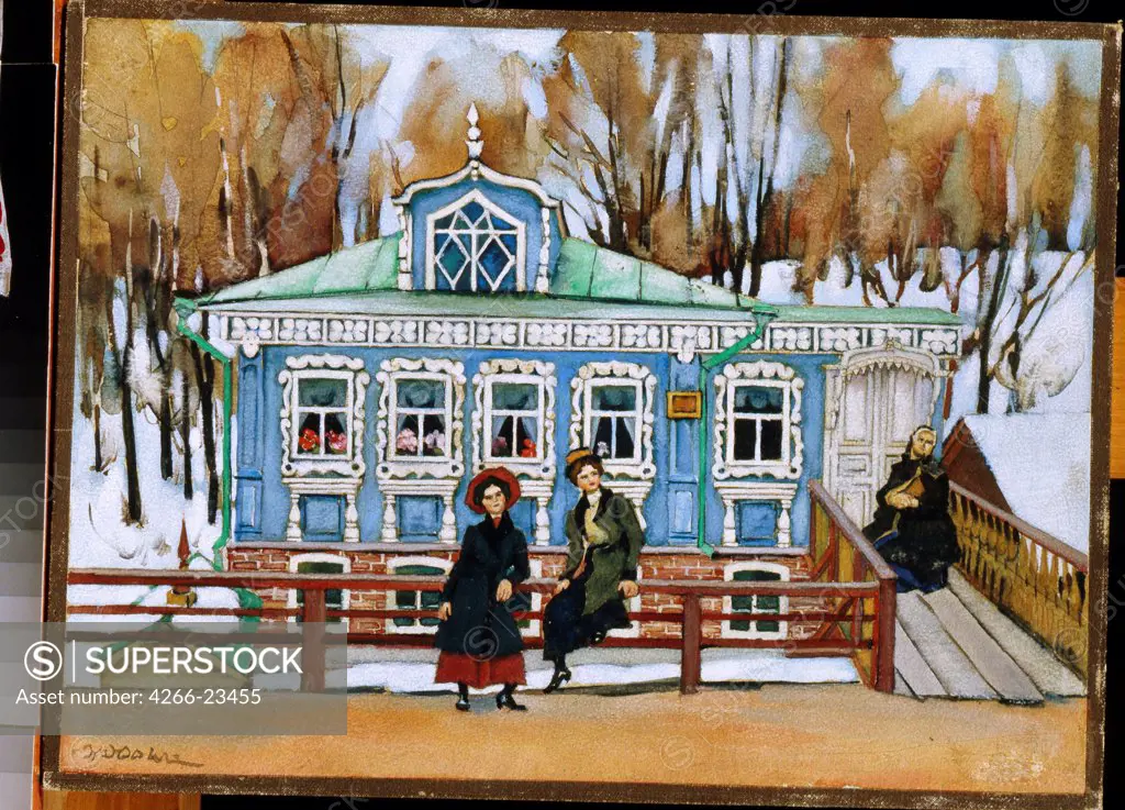 Provincials by Yuon, Konstantin Fyodorovich (1875-1958)/ Regional W. Wereshchagin Art Museum, Mykolaiv/ 1920-1921/ Russia/ Gouache on cardboard/ Russian Painting, End of 19th - Early 20th cen./ 62x75,5/ Genre