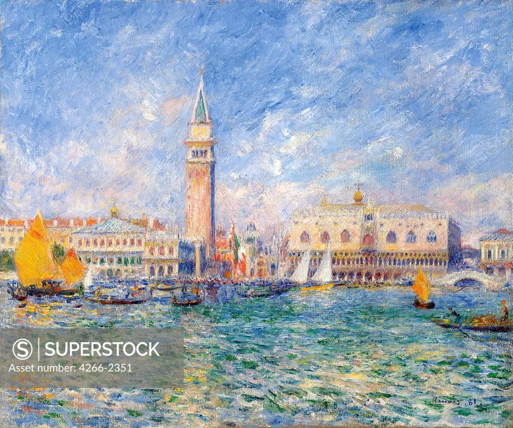 Bay of Venice by Pierre Auguste Renoir, oil on canvas, 1881, 1841-1919, USA, Massachusetts, Clark Art Institute, Williamstown, 54x65