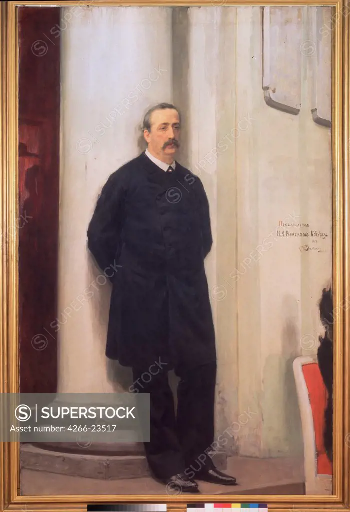 Portrait of the composer and chemist Alexander Borodin (1833-1887) by Repin, Ilya Yefimovich (1844-1930)/ State Russian Museum, St. Petersburg/ 1888/ Russia/ Oil on canvas/ Russian Painting of 19th cen./ 209x138,5/ Music, Dance,Portrait