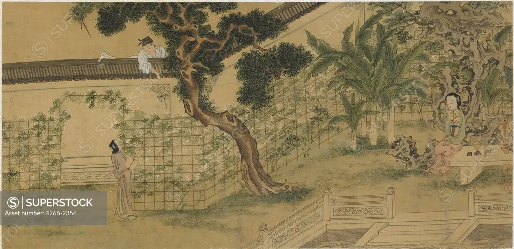 Romance of West Chamber by Qiu Ying, watercolour on silk, 1494-1552, USA, Washington, D.C., Freer Gallery of Art, 26x43, 5