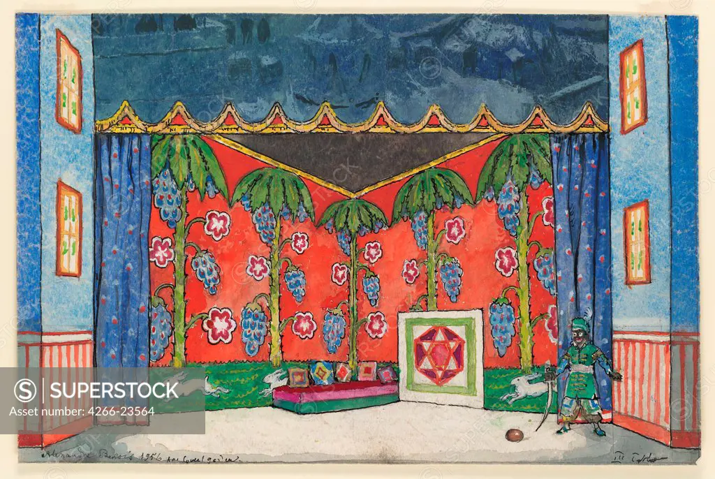 Stage design for the ballet 'Petrushka' by I. Stravinsky by Benois, Alexander Nikolayevich (1870-1960)/ State Museum of Theatre and Music Art, St. Petersburg/ 1911/ Russia/ Watercolour, Gouache on Paper/ Theatrical scenic painting/ Opera, Ballet, Theatre