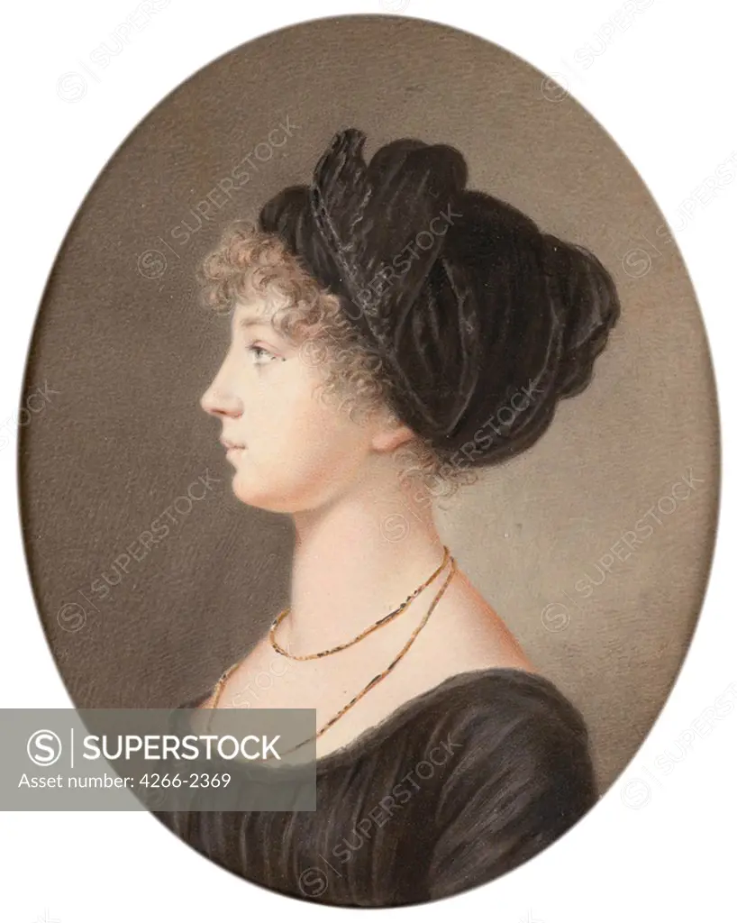 Elizabeth Alexeievna by Jean-Henri Benner, oil on copper, 1824, 1776-1836, Russia, St. Petersburg, State Hermitage,