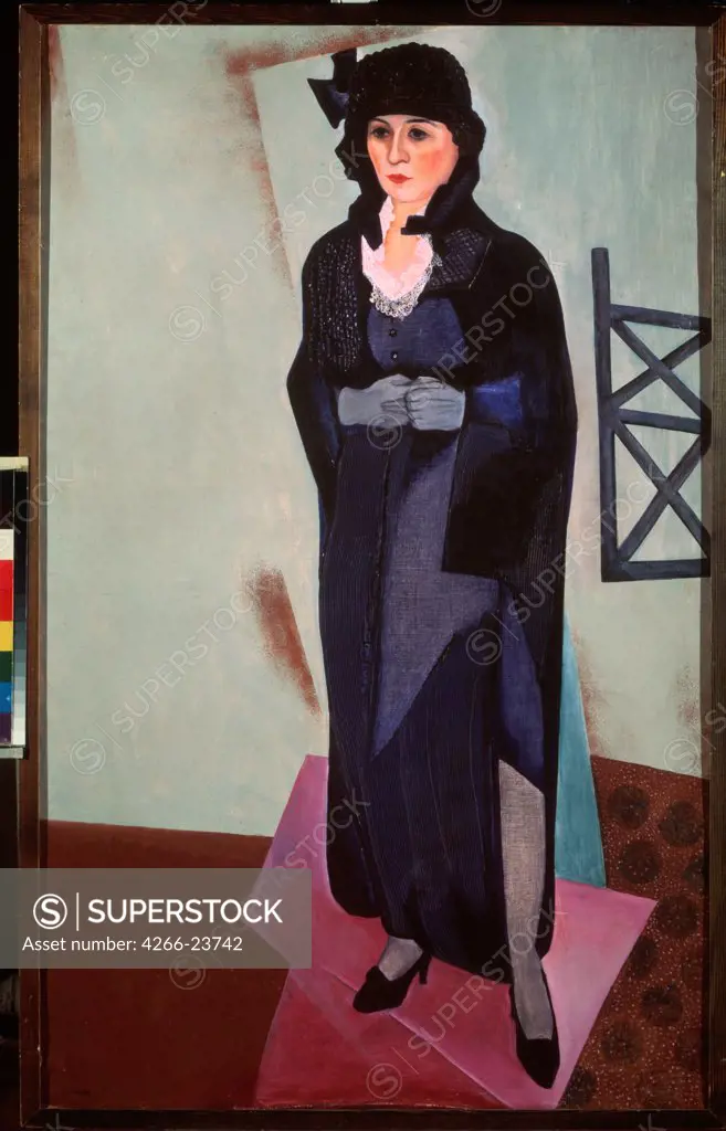 Portrait of the artist's wife by Sterenberg, David Petrovich (1881-1948) State Russian Museum, St. Petersburg 1925 Oil on canvas 142x88 Russia Russian avant-garde Portrait Painting