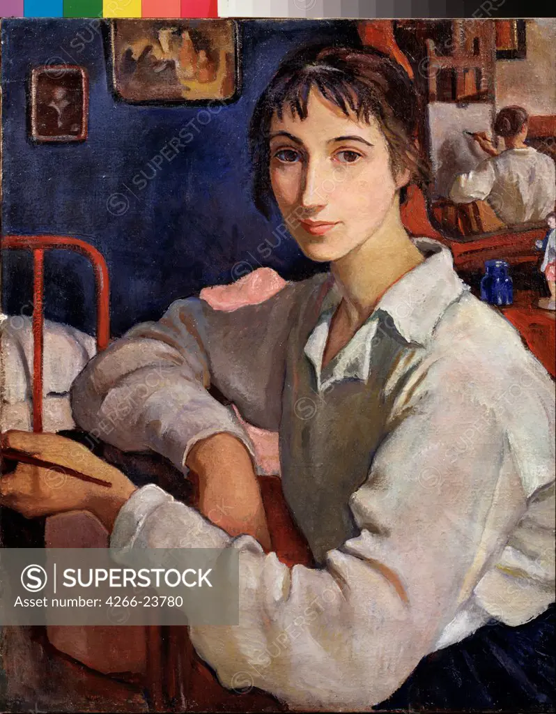 Self-portrait by Serebriakova, Zinaida Yevgenievna (1884-1967) State Russian Museum, St. Petersburg 1911 Oil on canvas 72x58 Russia Russian Painting, End of 19th - Early 20th cen. Portrait Painting