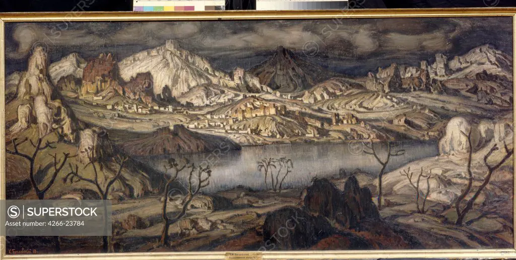 The Cimmerian region by Bogayevsky, Konstantin Fyodorovich (1872-1943) State Museum of History and Art, Serpukhov 1910 Oil on canvas 93x201 Russia Symbolism Landscape Painting
