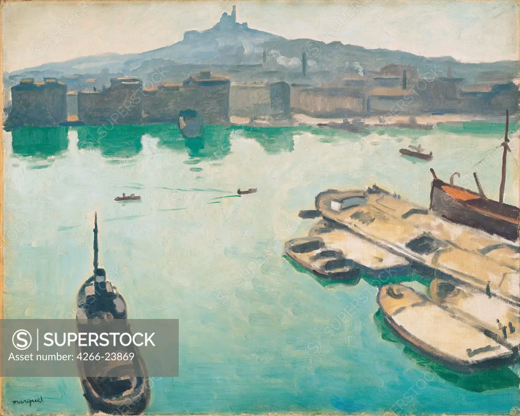 Port of Marseilles by Marquet, Pierre-Albert (1875-1947) Ohara Museum of Art, Kurashiki 1916 Oil on canvas 65x81 France Modern Landscape Painting
