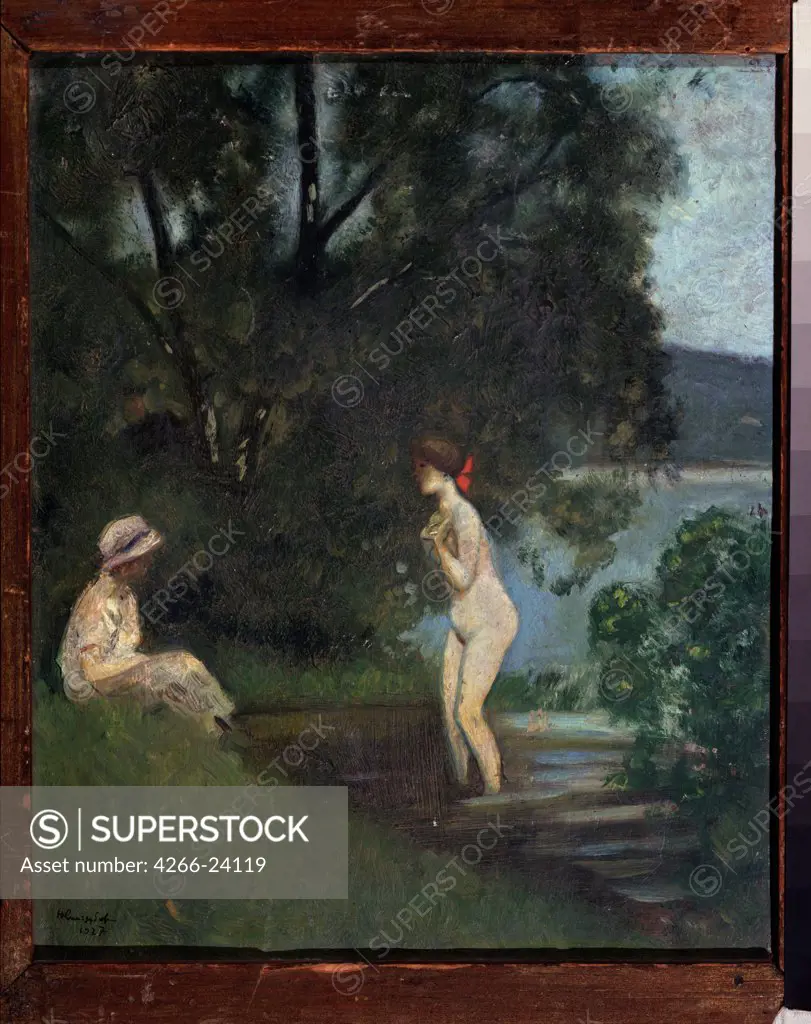 A Bather by Sinezubov, Nikolai Vladimirovich (1891-1956) State Tretyakov Gallery, Moscow 1927 Oil on canvas Russia Russian Painting, End of 19th - Early 20th cen. Genre Painting