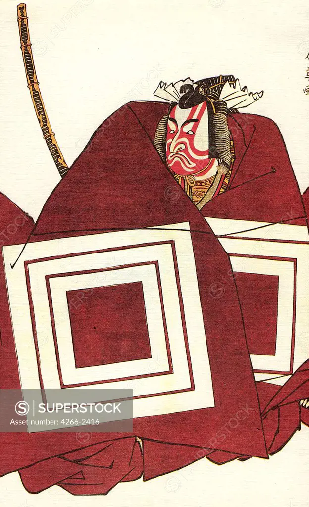 Japanese actor by Katsukawa Shunsho, woodcut, watercolor, 1782, 1726-1793, private collection,