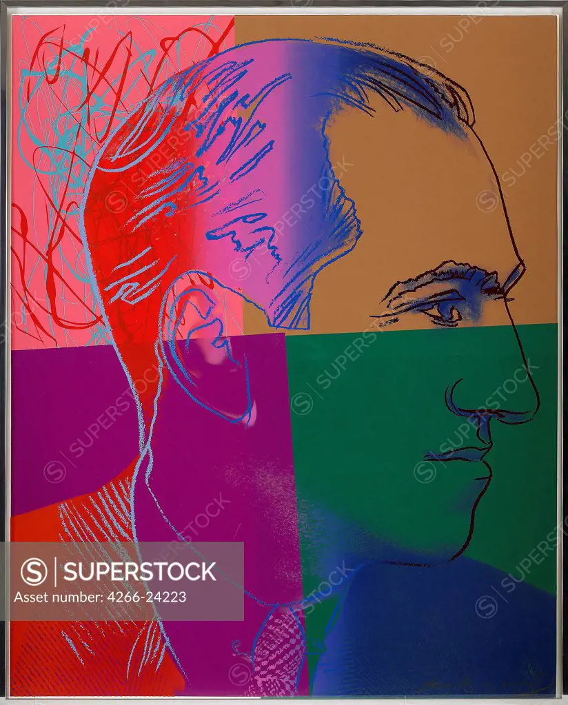 George Gershwin (From the series: Ten Portraits of Jews of the Twentieth Century) by Warhol, Andy (1928-1987) Private Collection 1980 Silkscreen ink on synthetic polymer paint on canvas 101,6x81,3 The United States Pop-Art Portrait Painting