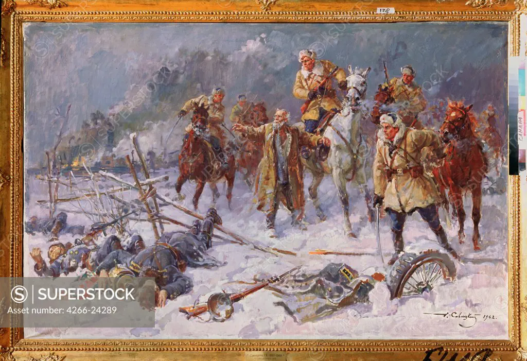 On the enemy's tracks by Savitsky, Georgi Konstantinovich (1887-1949) State Art Museum, Samara 1942 Oil on canvas 97x145 Russia Soviet Art History Painting