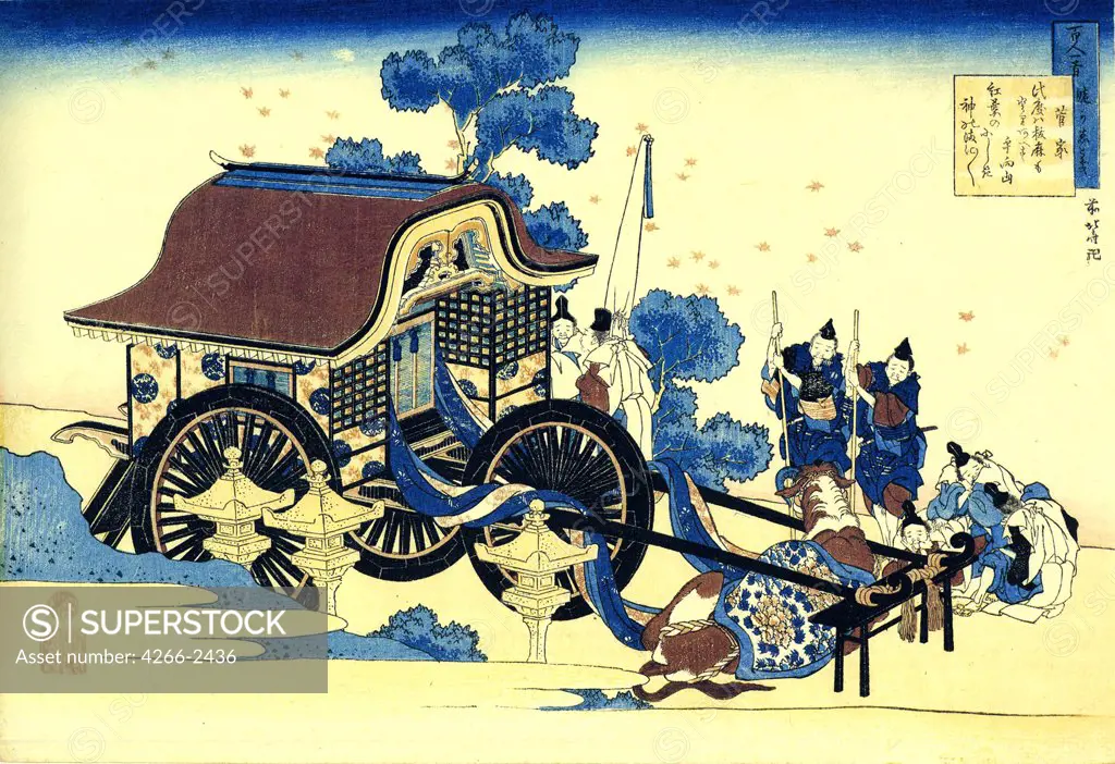 Mode of transport by Katsushika Hokusai, color woodcut, circa 1830, 1760-1849, Russia, St. Petersburg, State Hermitage
